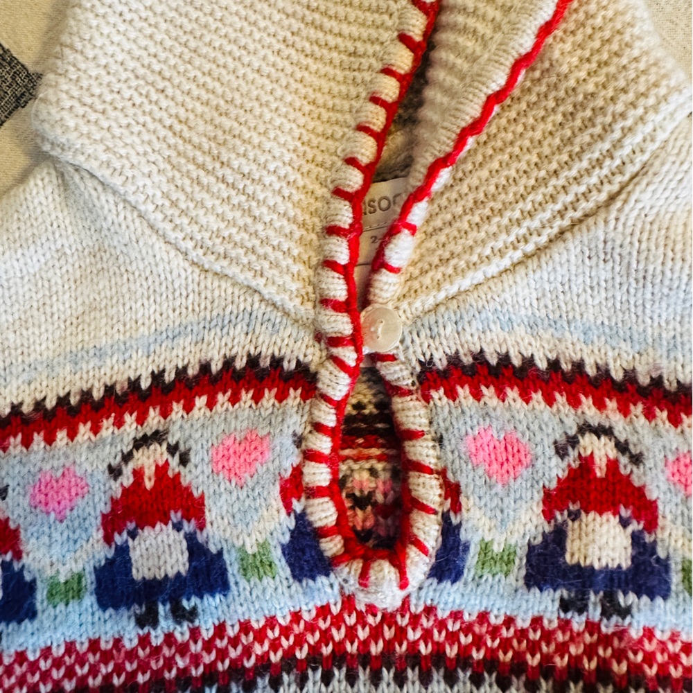 Monsoon London Dutch girl Fairisle toddler knit poncho sweater jumper - Picture 4 of 7